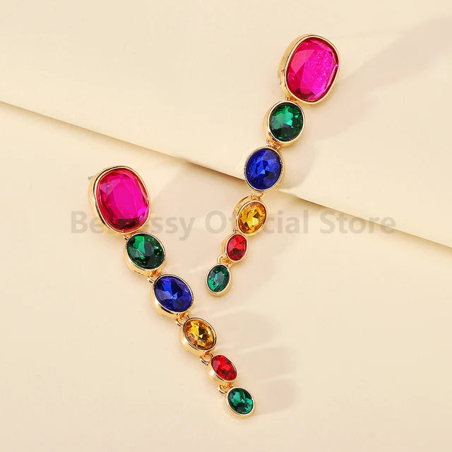 Pre Order:  Multicolor Oval Drop Earrings