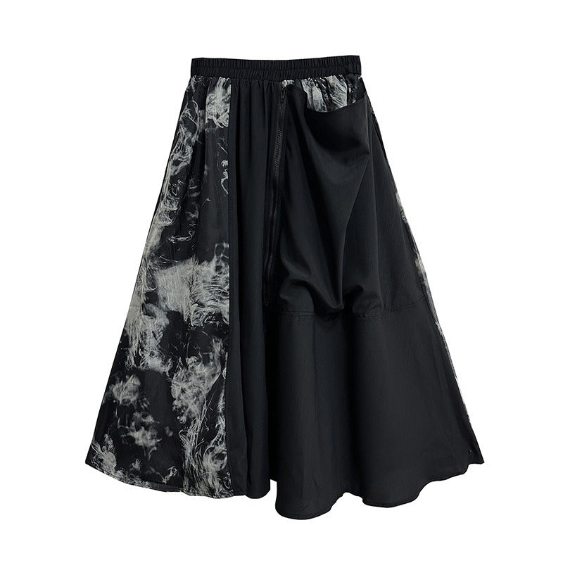 Pre Order:  Vintage Tie Dye Mesh High Waisted Midi Skirt