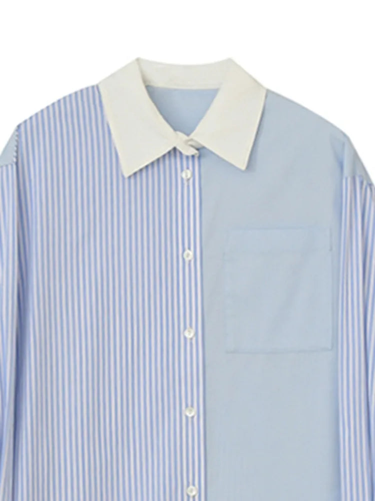 Half Stripes Button Down Shirt