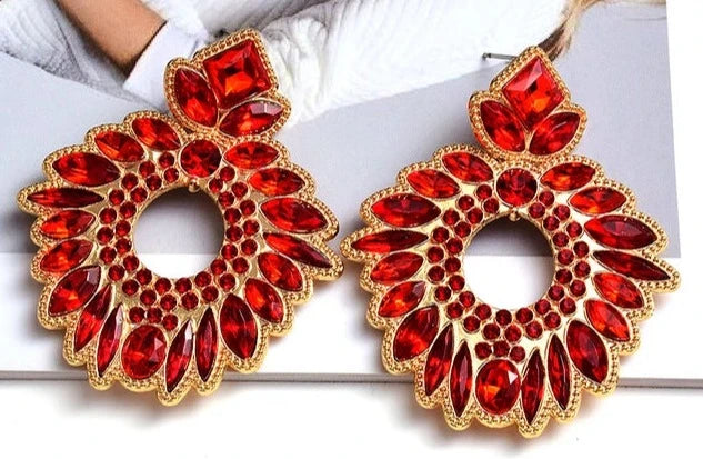 Pre Order:  Rhinestone Wreath Drop Earrings