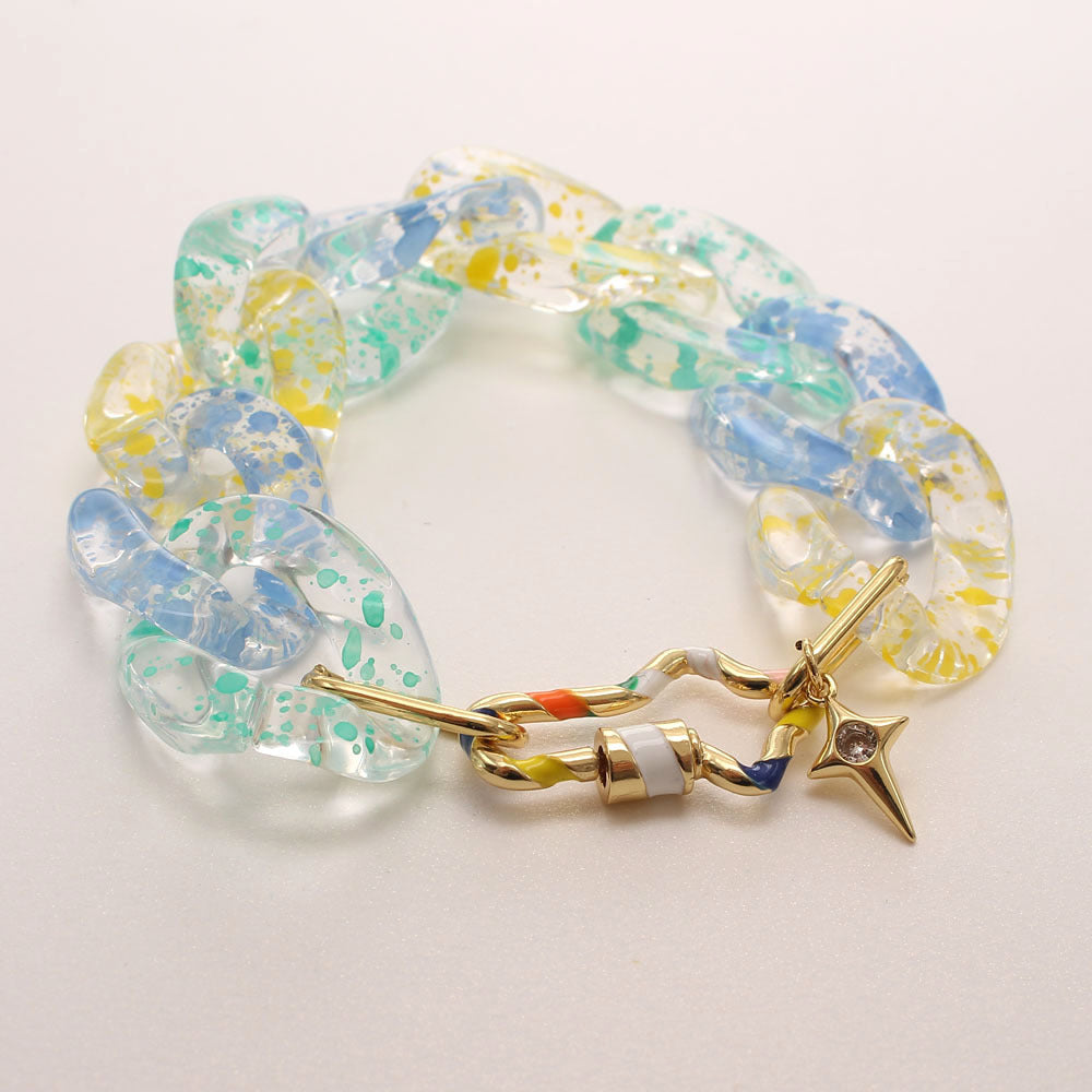 Pre Order:  Zircon Charm Link Resin Bracelet