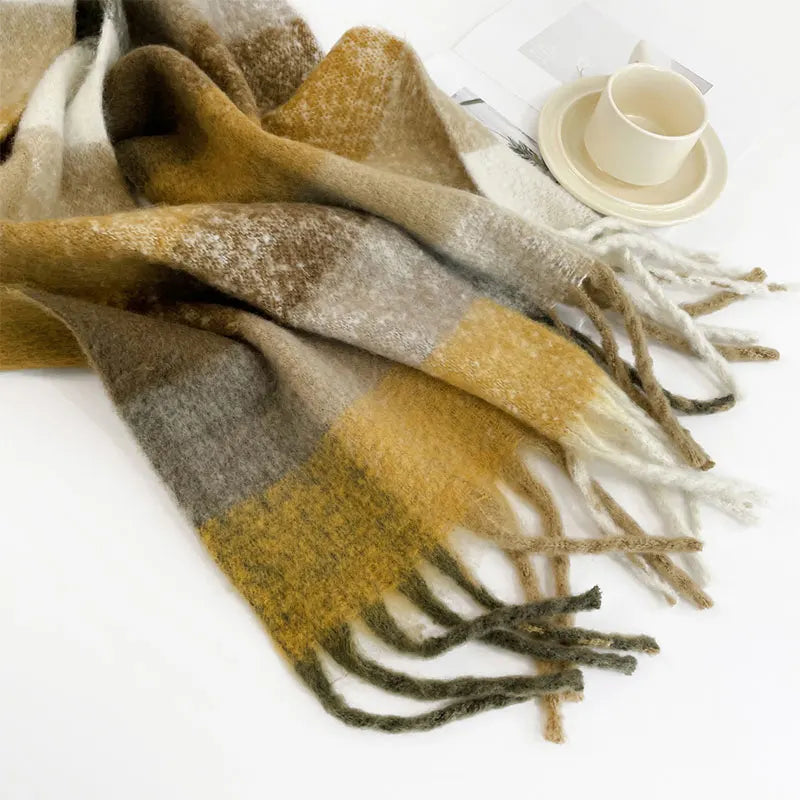 Pre Order:  Assorted Plaid Fringe Scarves