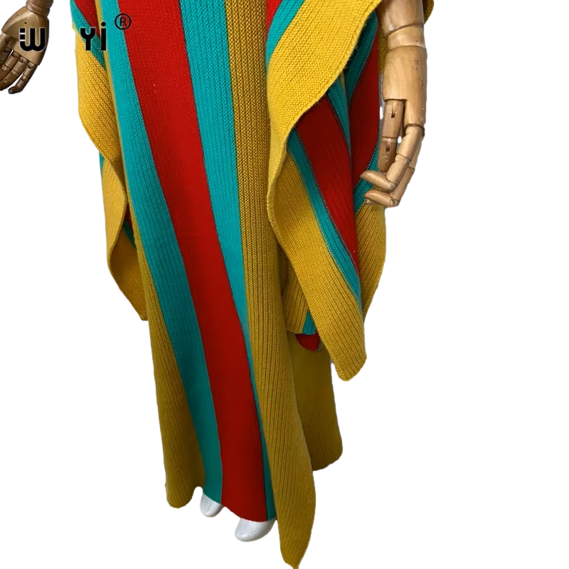 Pre Order:  Chic Colorful Knitted Maxi Kaftan - WINI