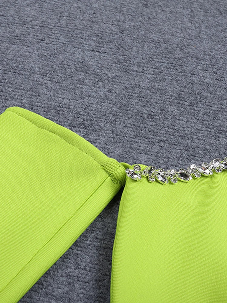 Rhinestones Detail Bodycon Strapless Dress