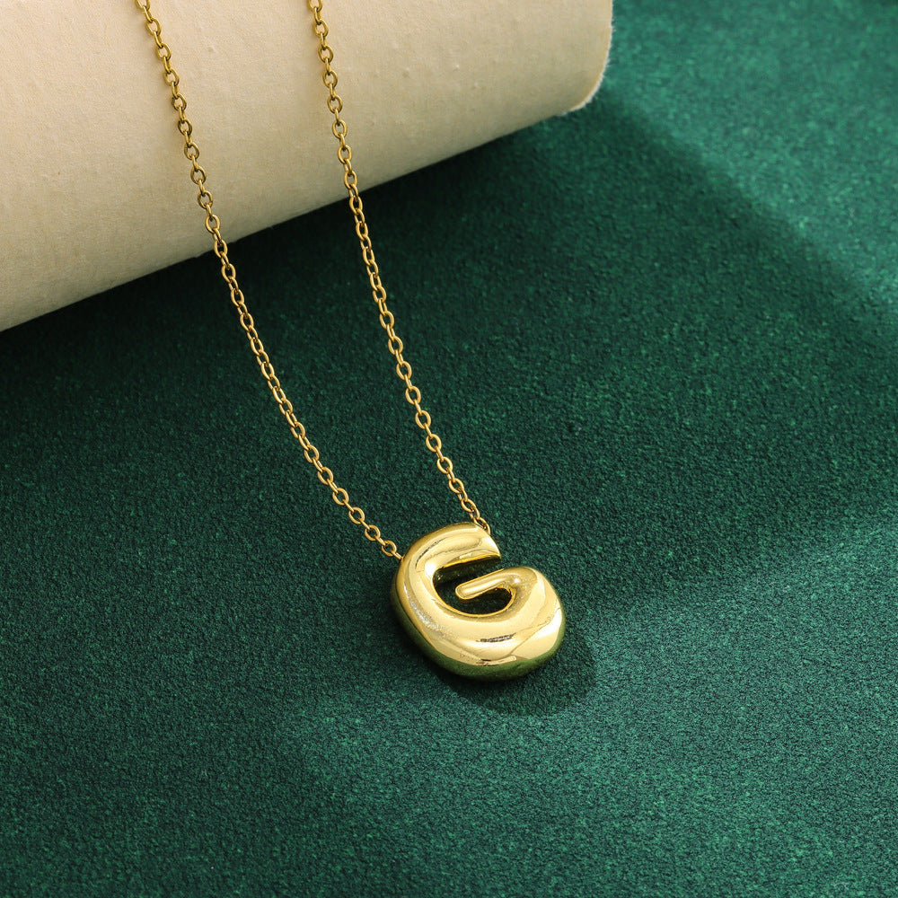 Pre Order:  Bubble 26 English Letter Pendant Necklace