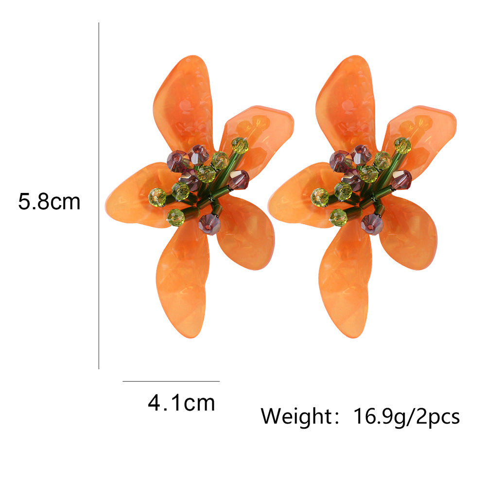 Pre Order:  Acrylic Retro Flower Earrings