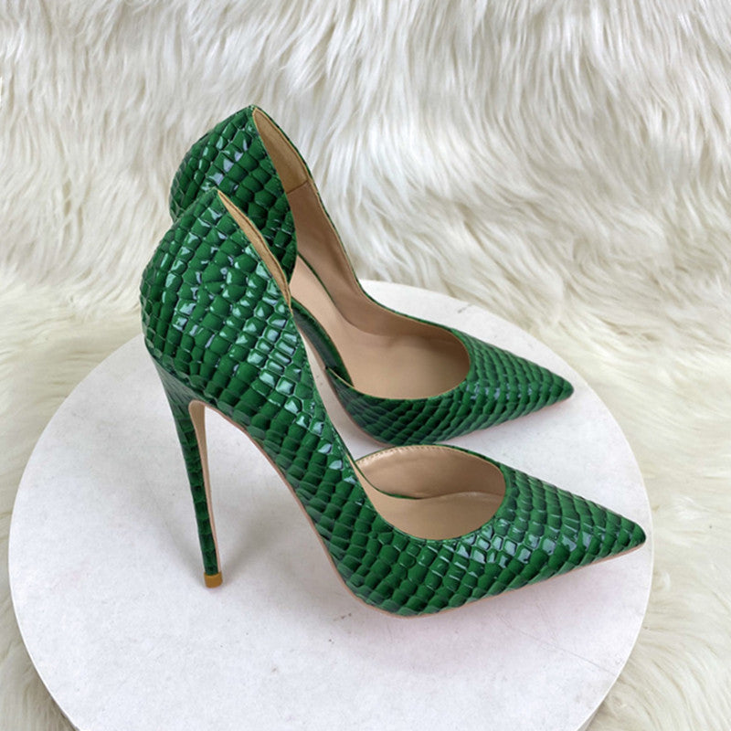 Pre Order:  Snakeskin Texture High Heels Pumps