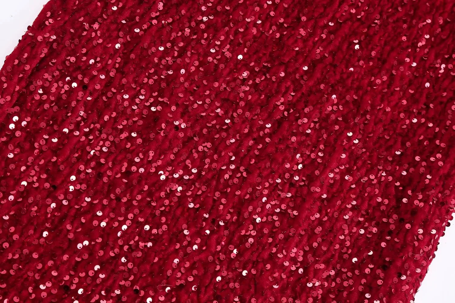 Pre Order:  Red Glittery Sequin Midi Skirt