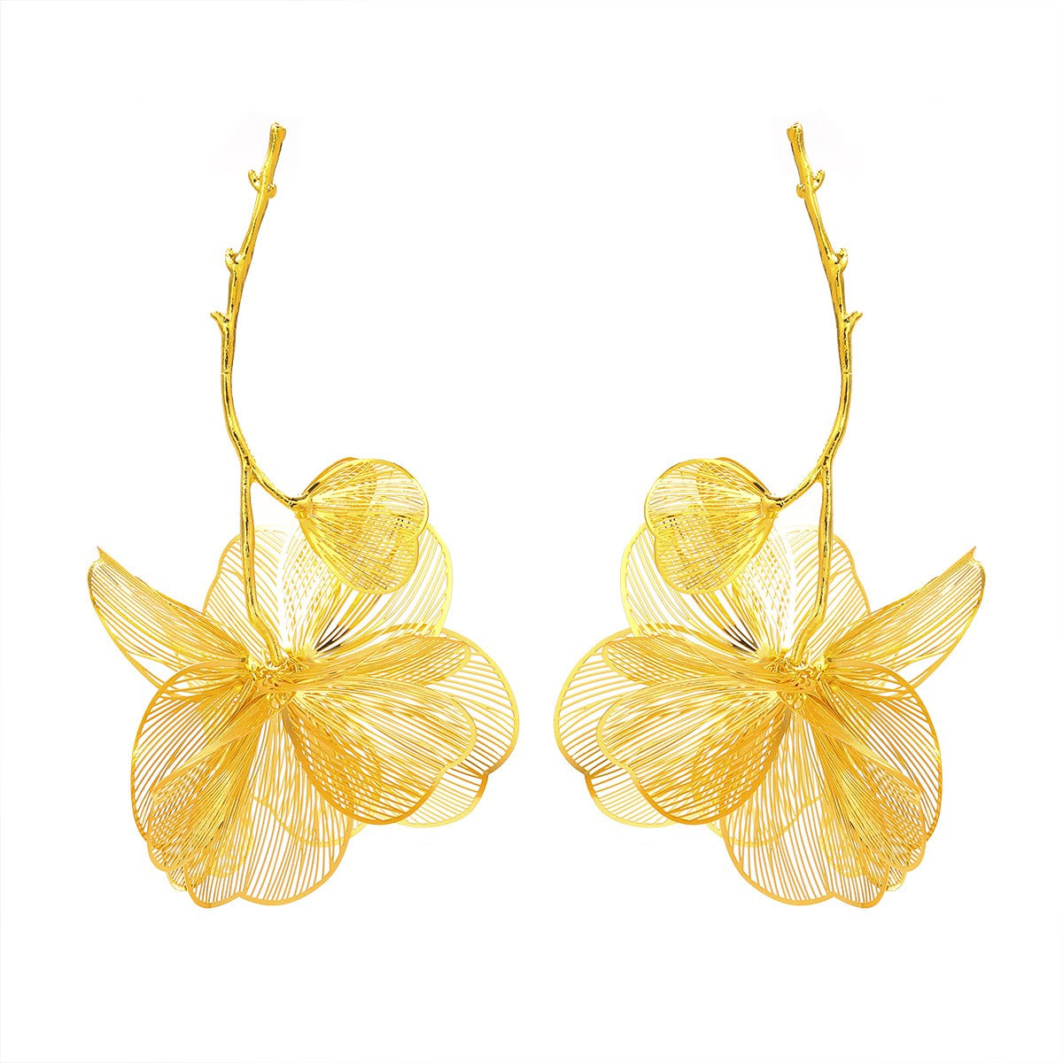 Pre Order:  Exaggerated Metal Flower Earrings