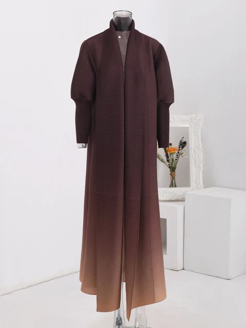 Pre Order: Gradient Pleated Loose Bat Sleeve Trench Coat