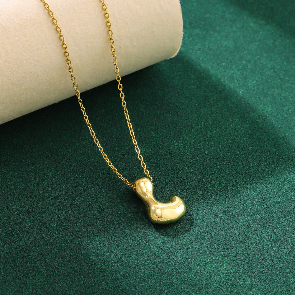 Pre Order:  Bubble 26 English Letter Pendant Necklace