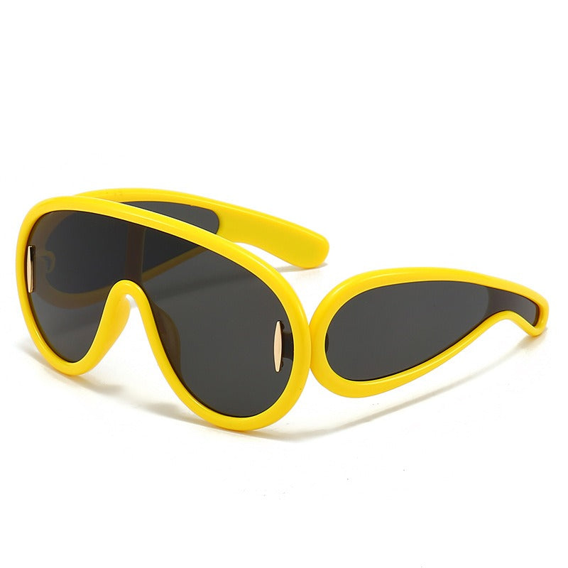 Pre Order:  One-piece Oval Large Frame Sunglasses