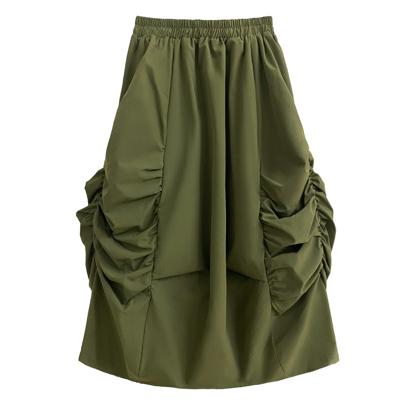 Pre Order:  High Elastic Pleated Loose Bud Skirt