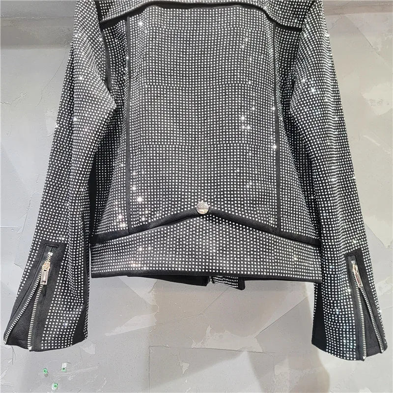 Pre Order:  Diamond Studded Zipper Jacket