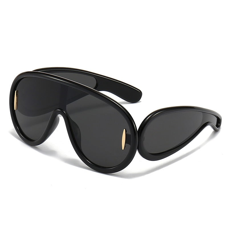 Pre Order:  One-piece Oval Large Frame Sunglasses