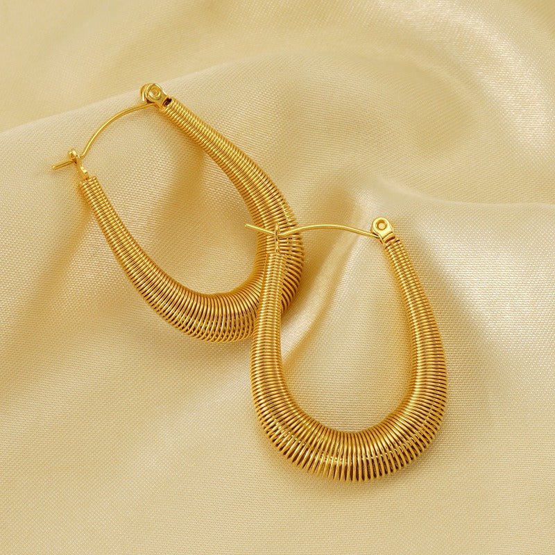 Pre Order:  U-Shaped Coil Hoop Earrings