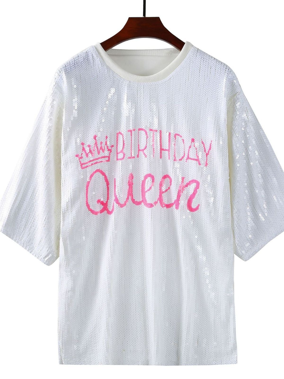 Pre Order:  Birthday Queen Sequin Loose T-Shirt