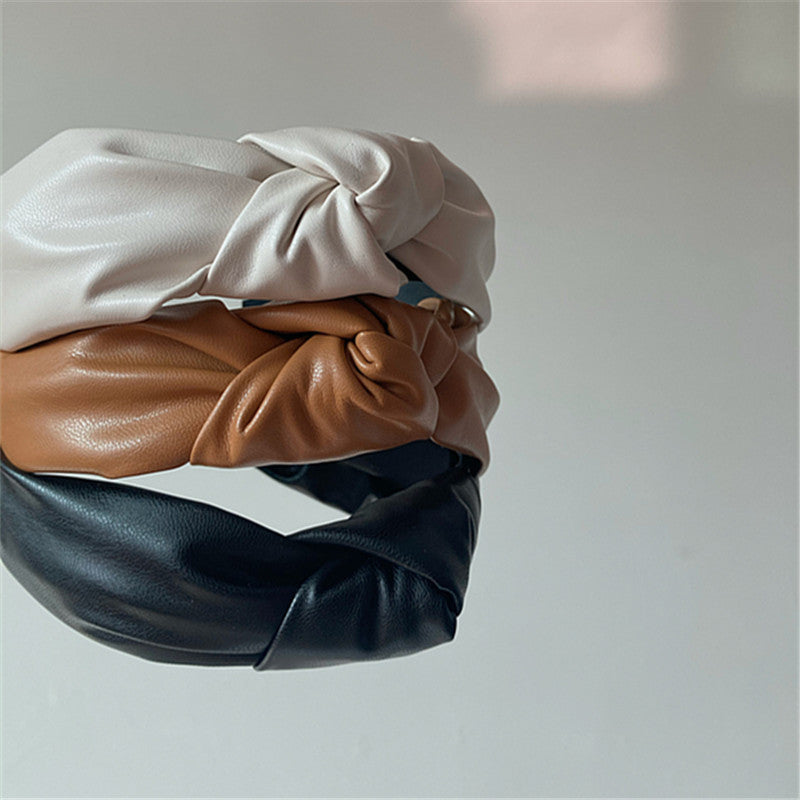 Pre Order:  Top Knot Leather Headband