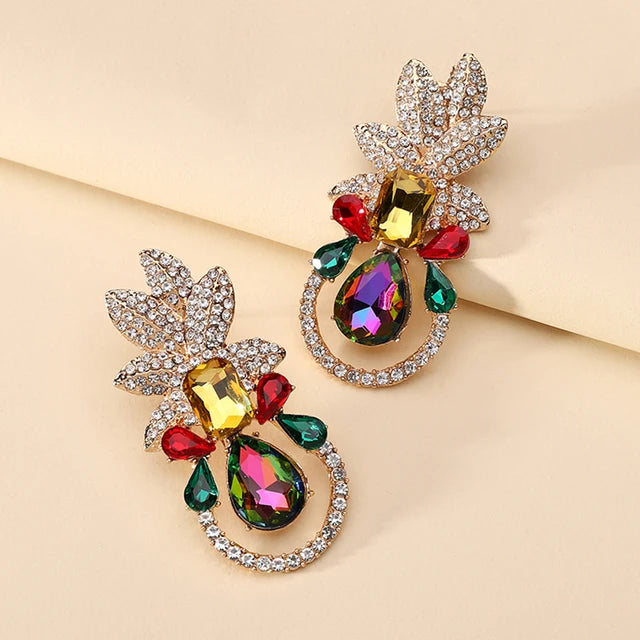 Pre Order:  Pineapple Rhinestones Dangle Drop Earrings