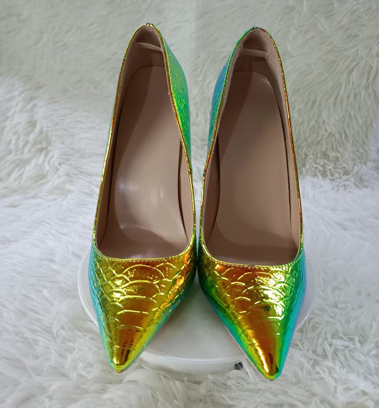 Pre Order:  Iridescent Snake Pattern Stilettos