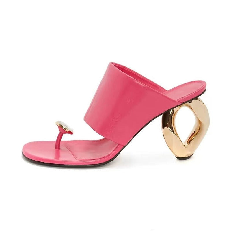 Clip Open Toe Mouth Shaped Heel Sandals