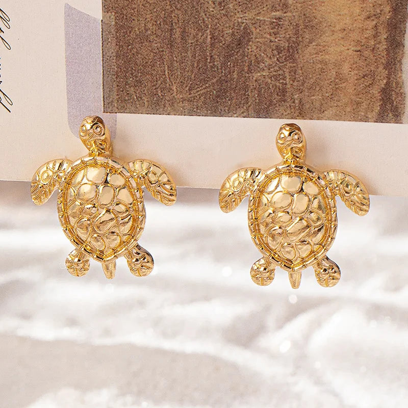 Pre Order: Gold Sea Turtle Earrings