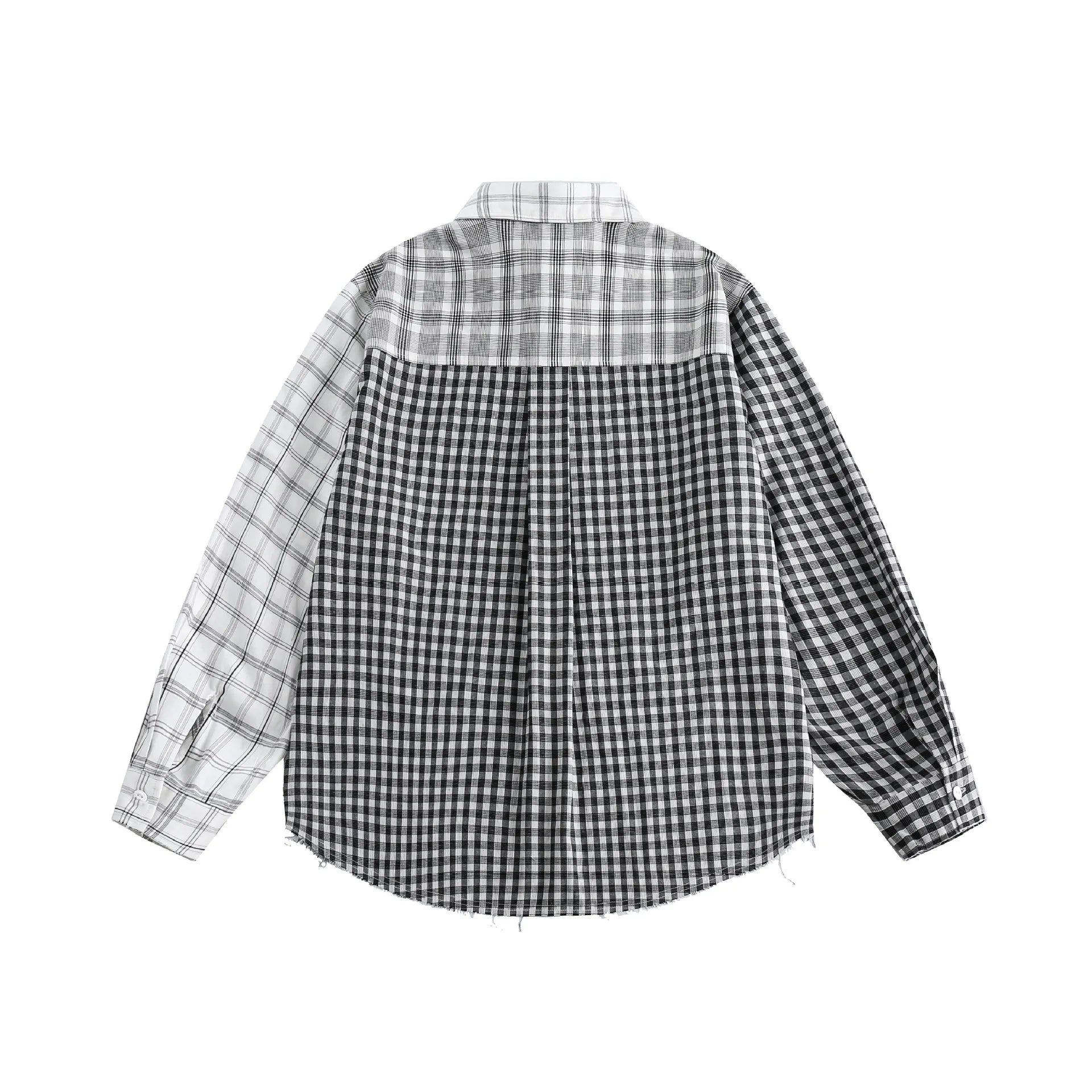 Pre Order:  Checked Plaid Patchwork Shirt