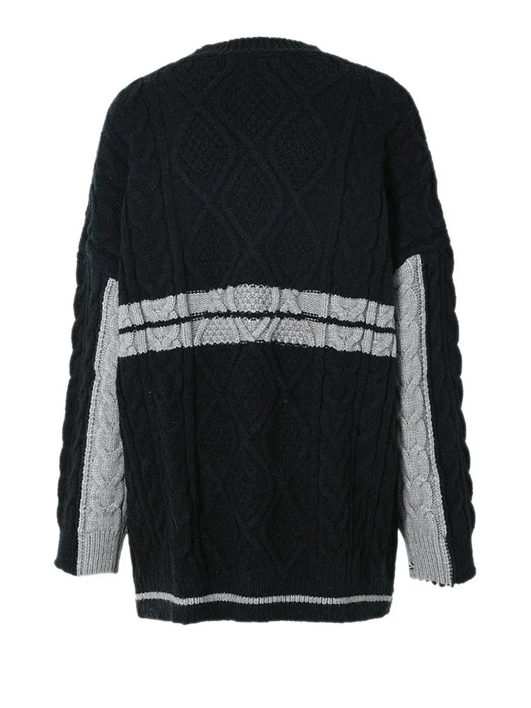 Pre Order:  Casual Striped Knitting Sweater