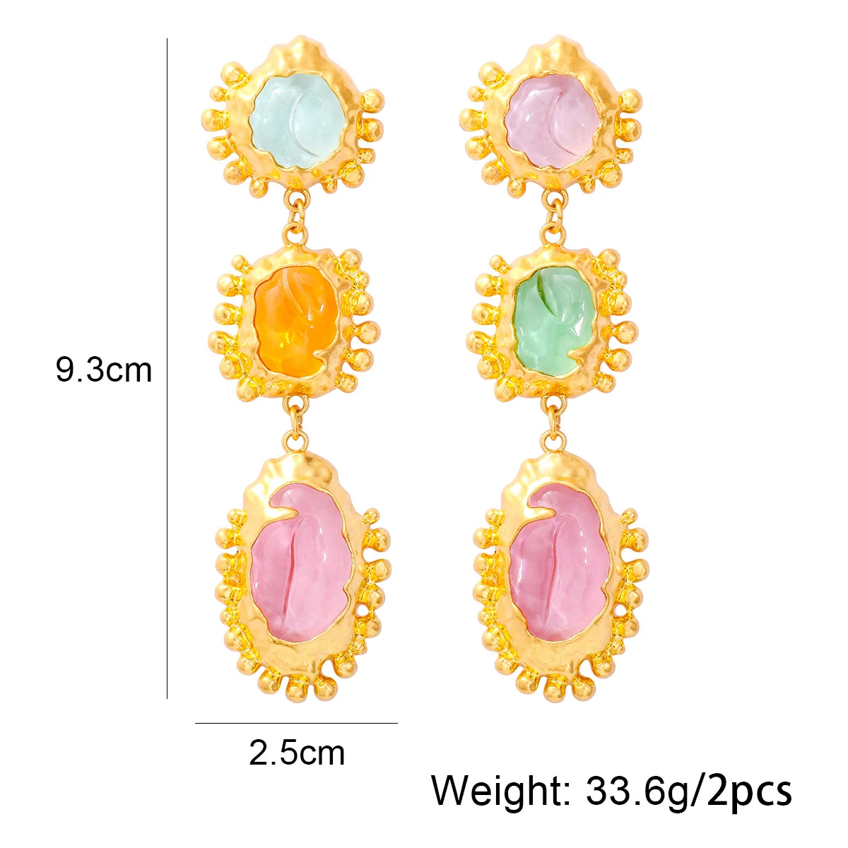 Pre Order:  Bohemian Geometric Resin Dangle Earrings