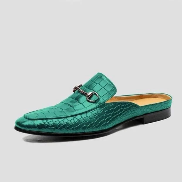 Pre Order:  Croc Pattern Half Loafers