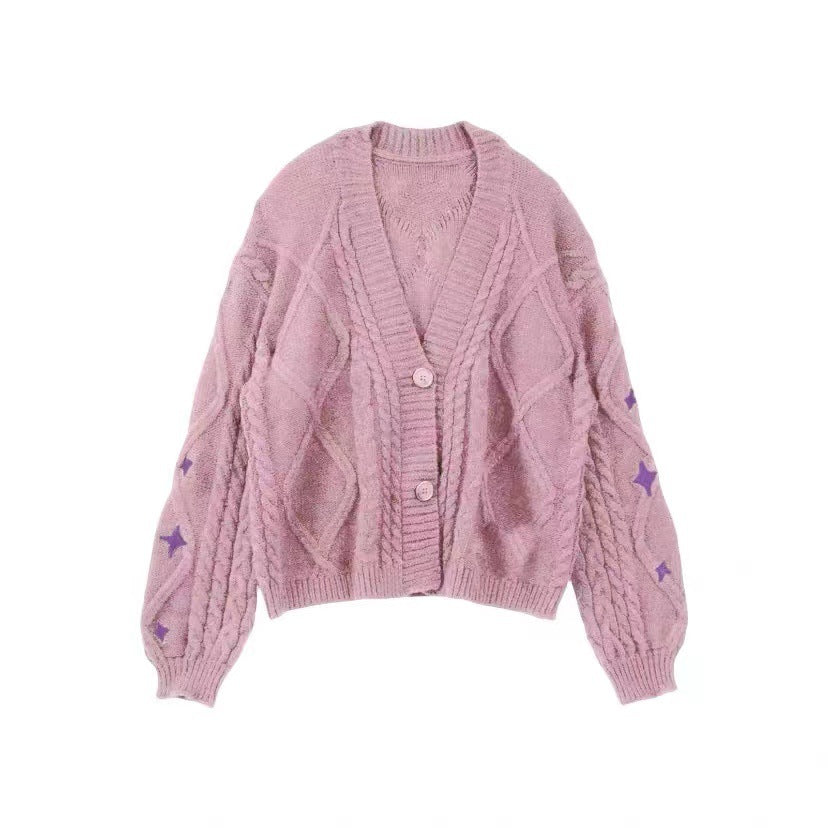 Pre Order: Twinkle Sleeves Buttoned Knitted Cardigan