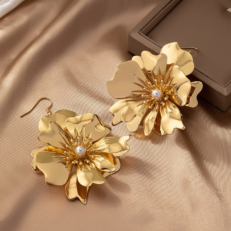 Pre Order:  Retro Flower Petal Hook Earrings