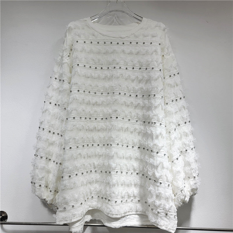 Pre Order:  3D Fungus Flowers Long Sleeved Loose Sweater