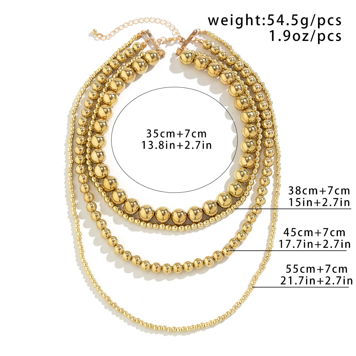 Pre Order:  Vintage Multi Layered Round Bead Necklace