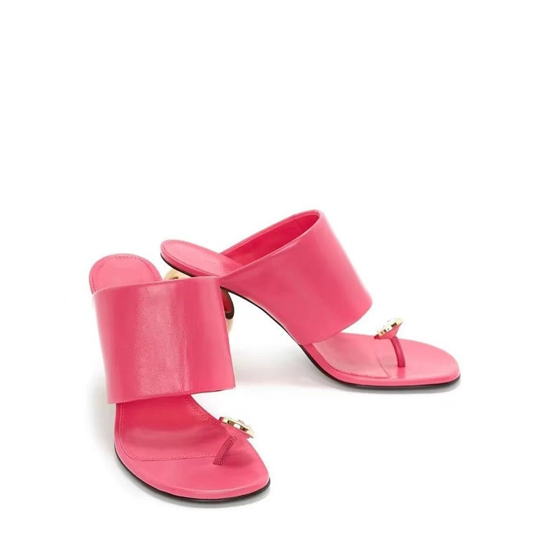 Clip Open Toe Mouth Shaped Heel Sandals