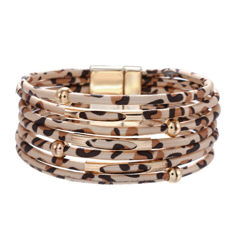 Pre Order:  Leopard Print Loops Magnetic Bracelet