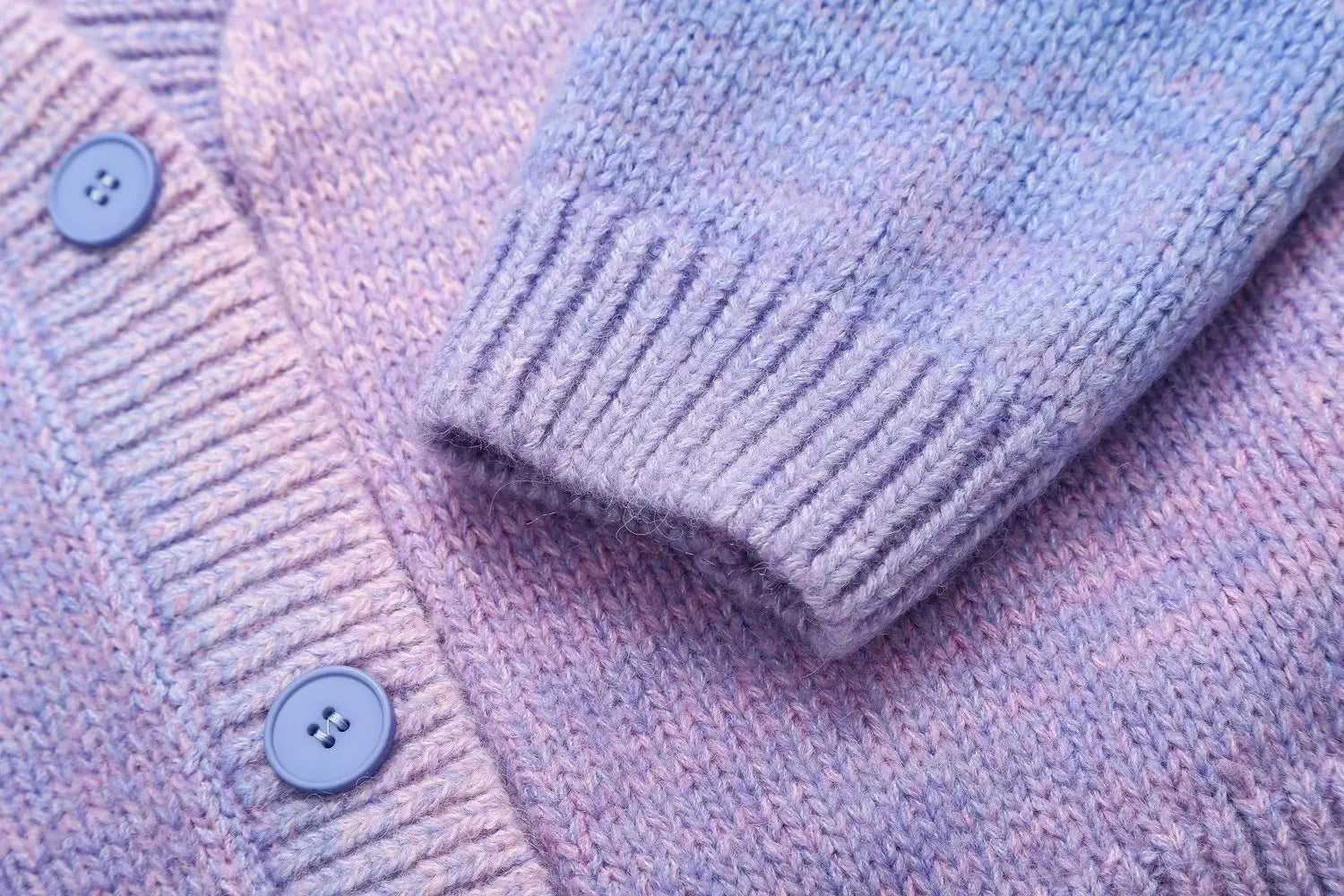 Pre Order:  Purple Knitted V-Neck Cardigan Sweater