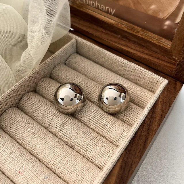 Pre Order: Geometric Stainless Steel Ball Earrings