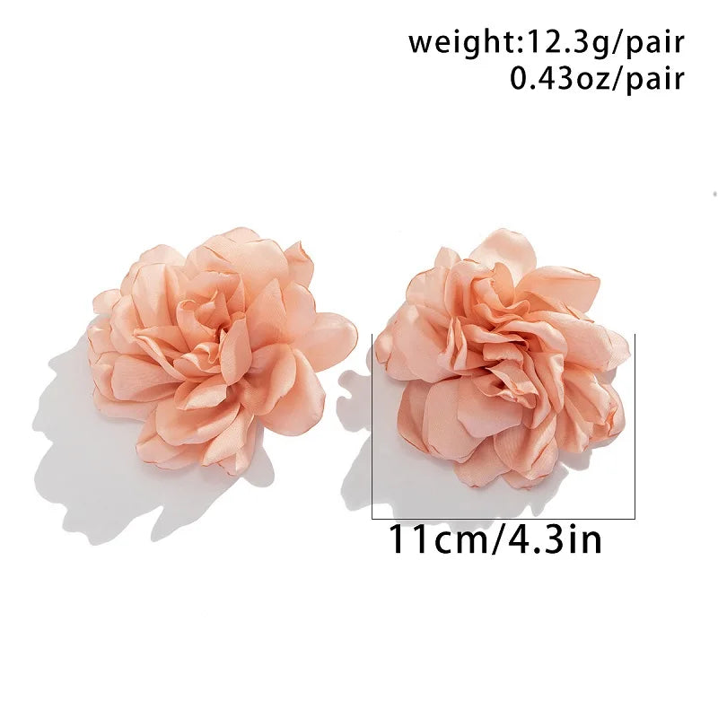 Pre Order:  Large Flower Fabric Earrings