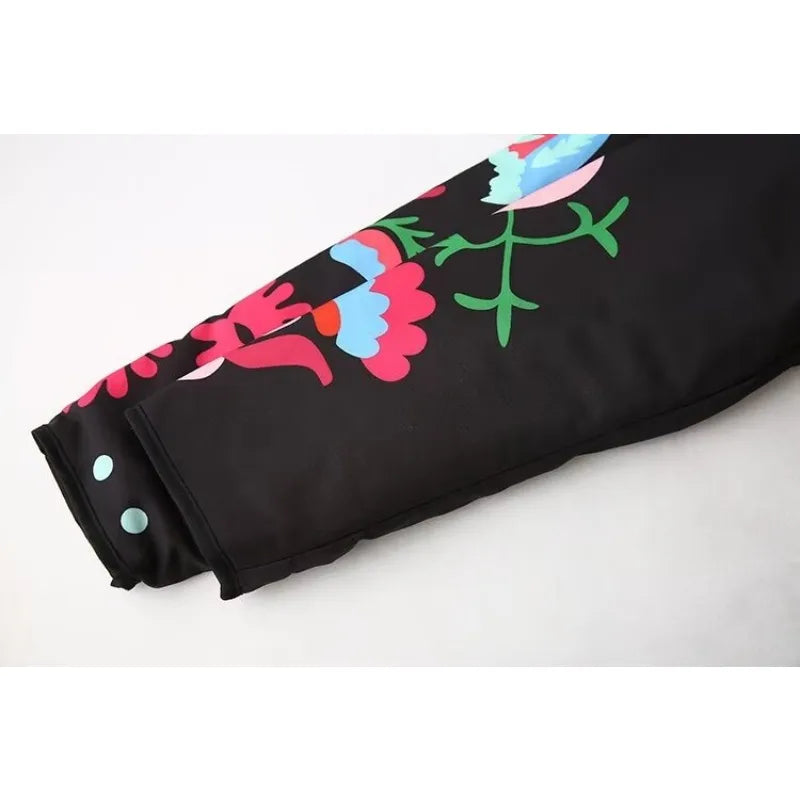 Pre Order:  Vintage Floral Front Pockets Padded Coat