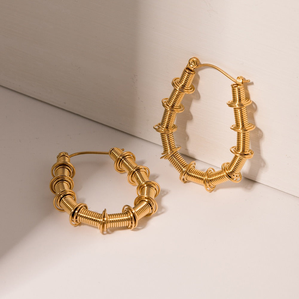 Pre Order:  U-Shaped Coil Gold Plated Earrings