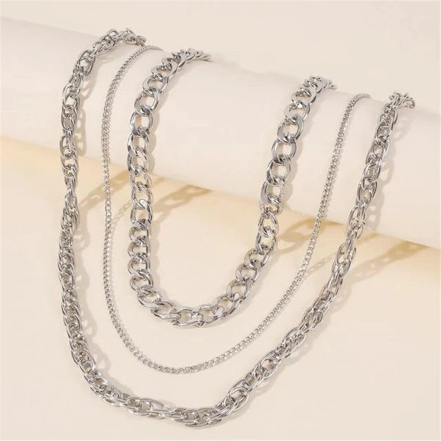 Pre Order:  Tri-level Plated Chain Necklace