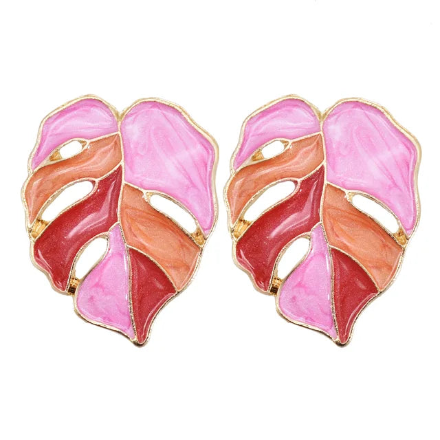 Pre Order:  Monsteras Leaf Metal Earrings