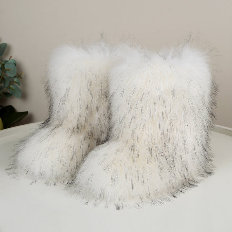 Fluffy Fur Slip On Boots