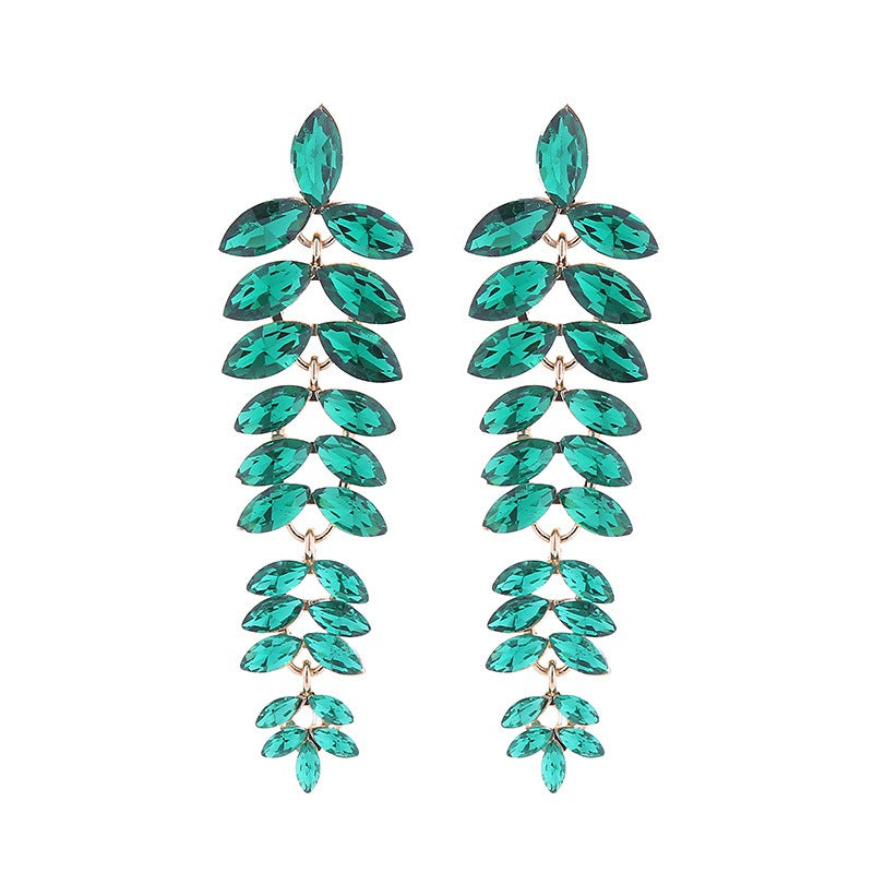 Pre Order:  Multi-Layered Diamond Leaf Flower Earrings