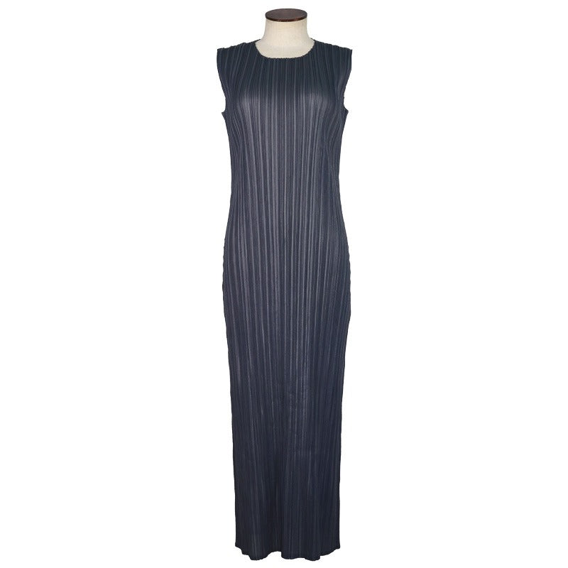 Pre Order:  Solid Pleated Sleeveless Midi Dress