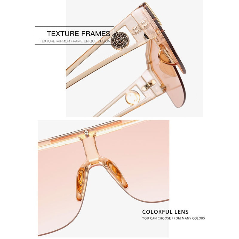 Pre Order:  Oversized Square Semi-Rimless Sunglasses