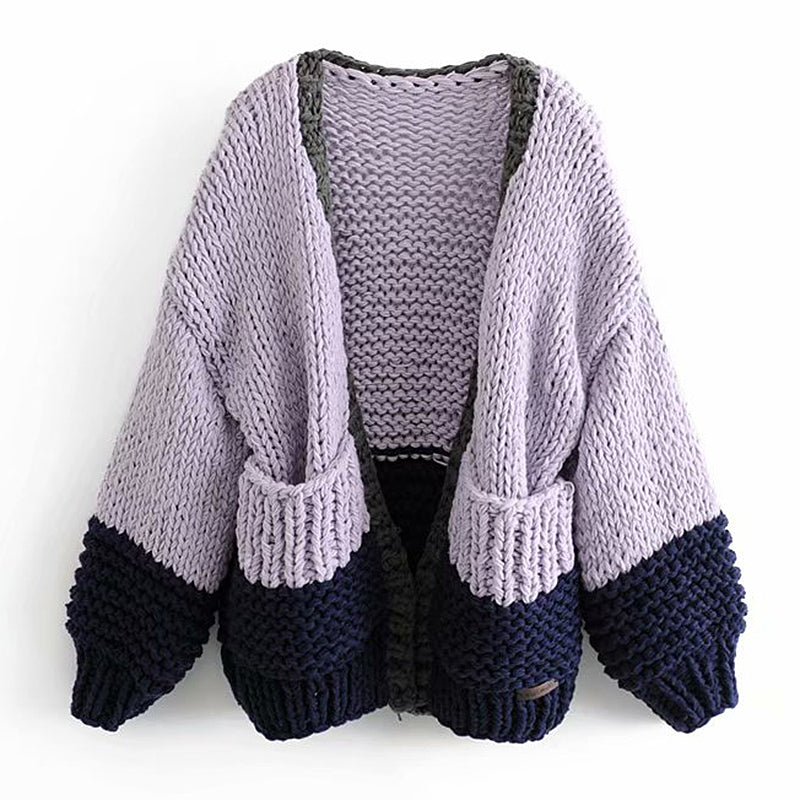 Pre Order:  Boho Loose Front Pocket Big Knit Cardigan