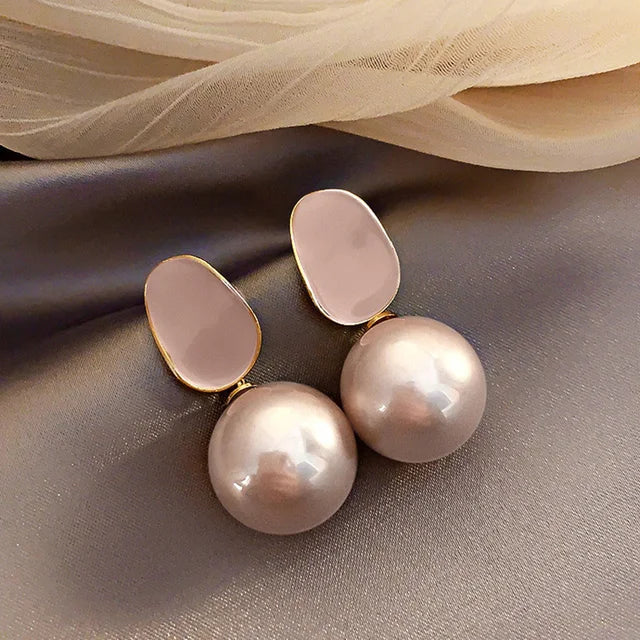 Pre Order:  Enamel Faux Pearls Drop Earrings