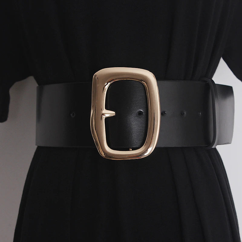 Pre Order:  Black Needle Buckle Leather Belt